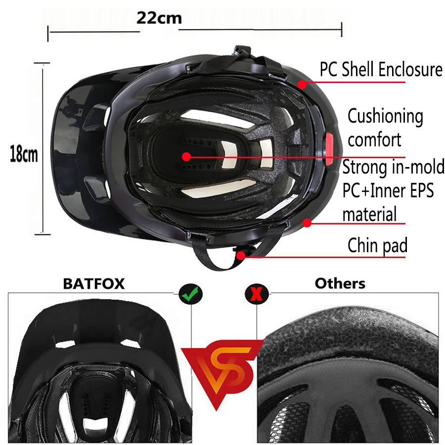 Шлем велосипедный BATFOX для мужчин и женщин ультралегкий шлем горного велосипеда с