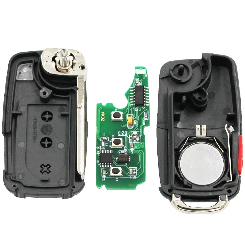 3 + 1/4 кнопки 315 МГц 433 Складной Дистанционный брелок для Volkswagen forTouareg 2002 2010 с чипом