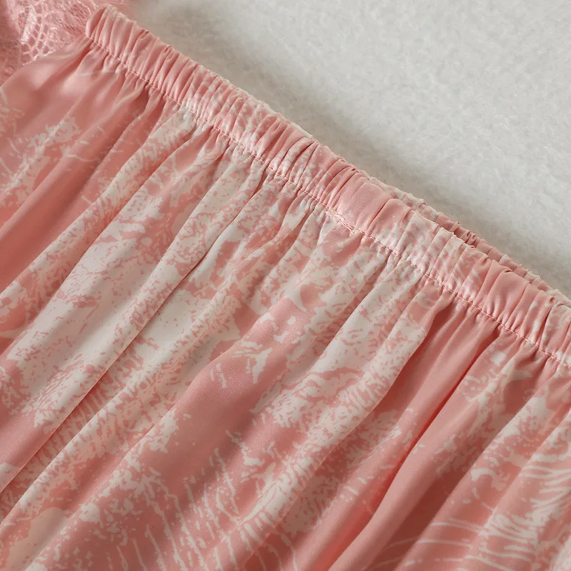 Женский пижамный комплект из трех предметов с чернильным принтом | Пижамные