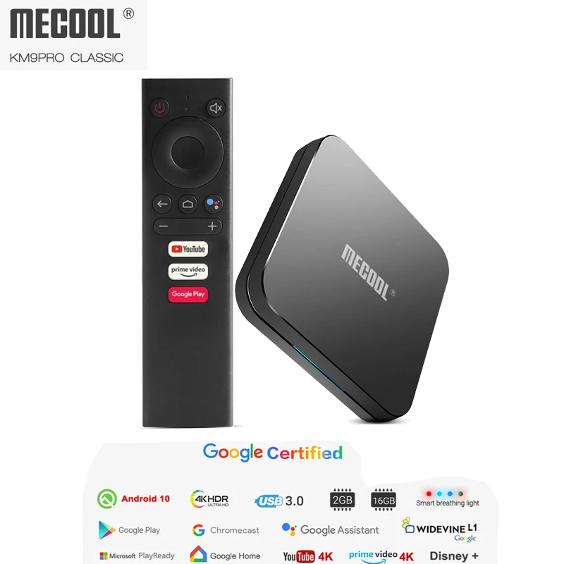 Mecool TV Box OS Android 10 Smart TV Amlogic S905X2 64-bit Quad Core Android TV Box 2GB tv box 8K H.265