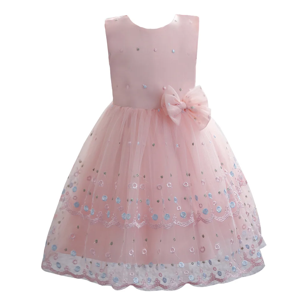

Summer hot-selling baby one-year-old dress children princess net yarn embroidery tutu skirt 0-4 years old cute baby dress