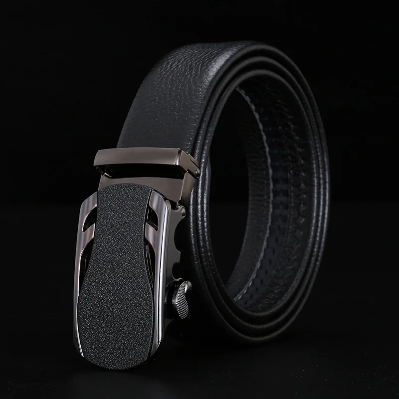 Ремень мужской кожаный Peikong, широкий винтажный черный с автоматической пряжкой от AliExpress RU&CIS NEW