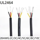 Провод сигнала UL2464 28AWG 2, 3, 4, 5, 6, 8, 10 сердечников, ПВХ, изолированная оболочка, усилитель линии питания, аудиолампа, Электрический медный кабель