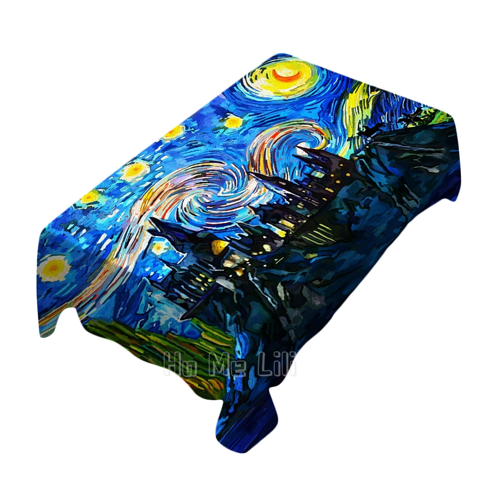 

Скатерть с изображением замка под звездной ночью