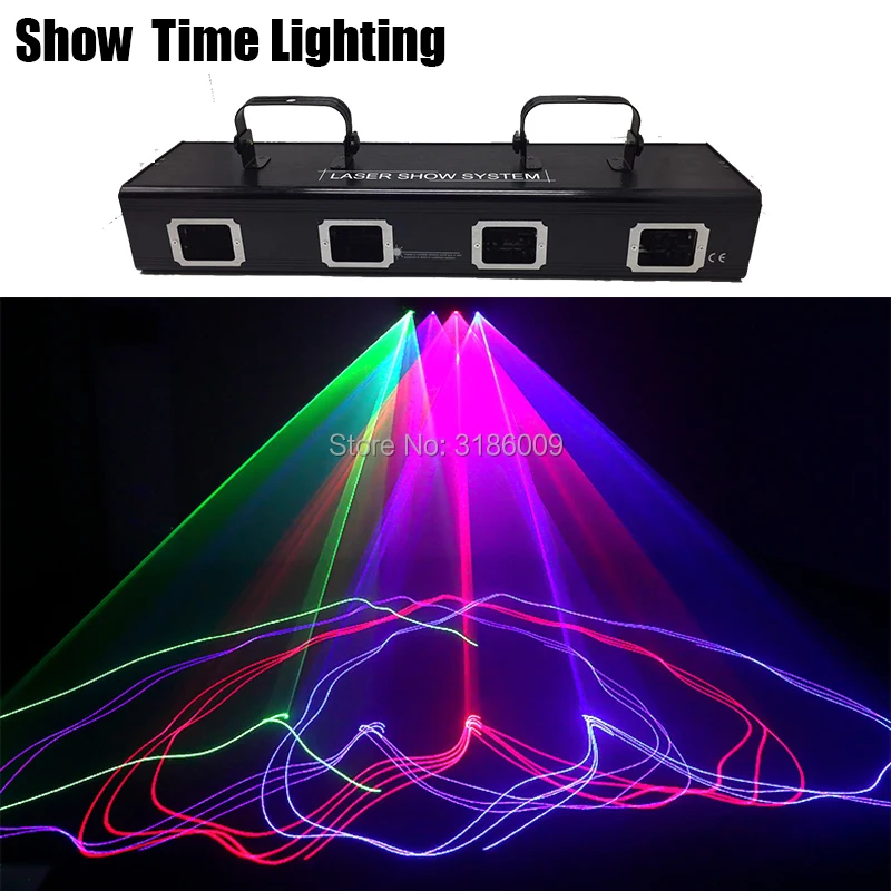 

Show Time 4 Lens Bar DJ Laser Red Green Blue Pink Laser Beam Line Scan Disco Lazer Good Use For Home Party KTV Night CLub Bar