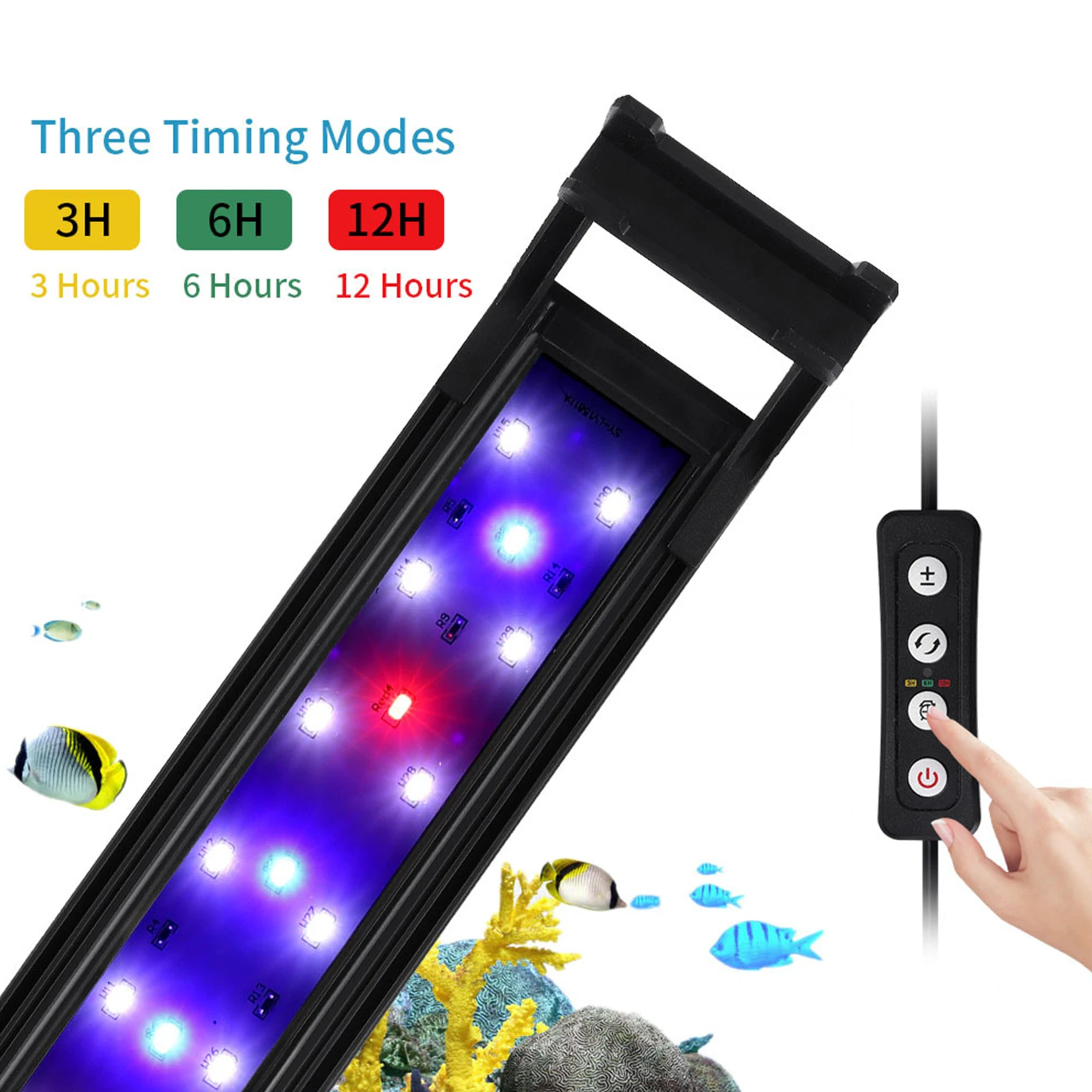 

18 Inch Aquarium Light Submersible Fish Tank 3 Light Adjustable Brightness Clamp Aquarium LED Lighting Fish Tank Clip Light