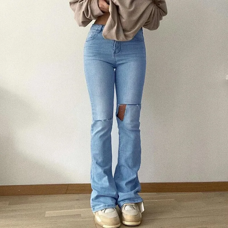 

Женские джинсы стрейч с завышенной талией, узкие расклешенные брюки-микро, женские джинсы, весна-лето 2021