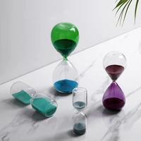 funny childrens day gifts room decor accessories colorful sand geometric sandglass glass hourglass 30 minutes time timer kids