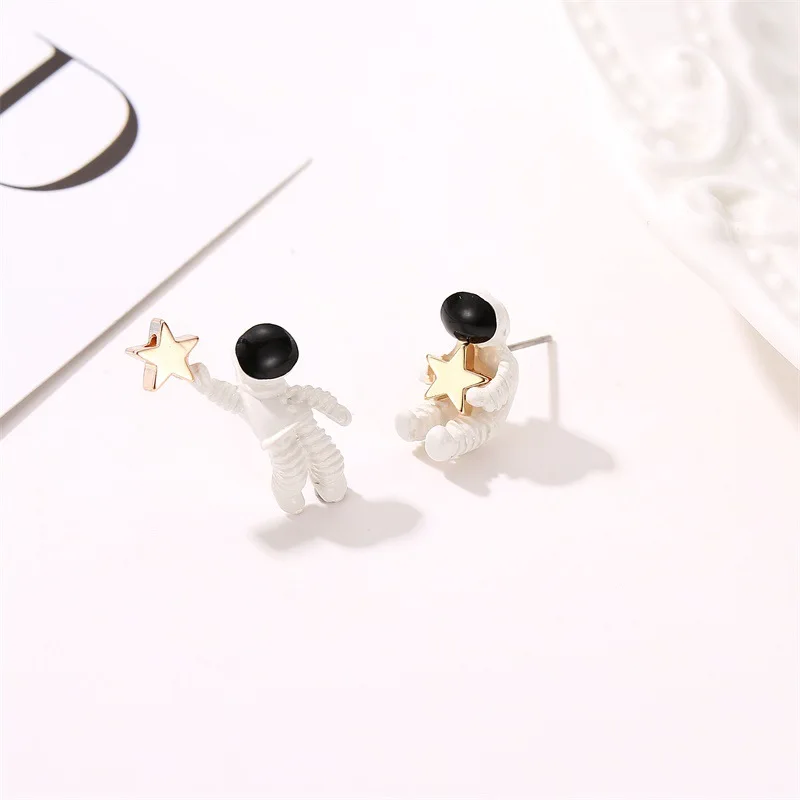 Милый Космос астронавт выбор звезды серьги гвоздики женские модные ювелирные