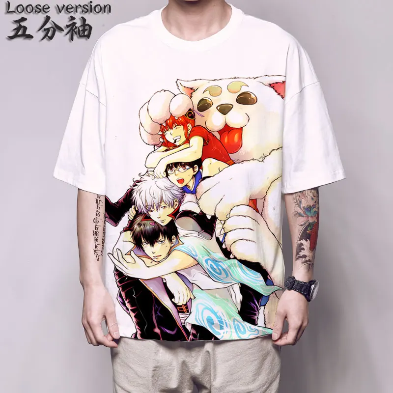 Аниме футболка гинтама камуй Джин Тама Садахару Саката гинтоки Косплей Футболка