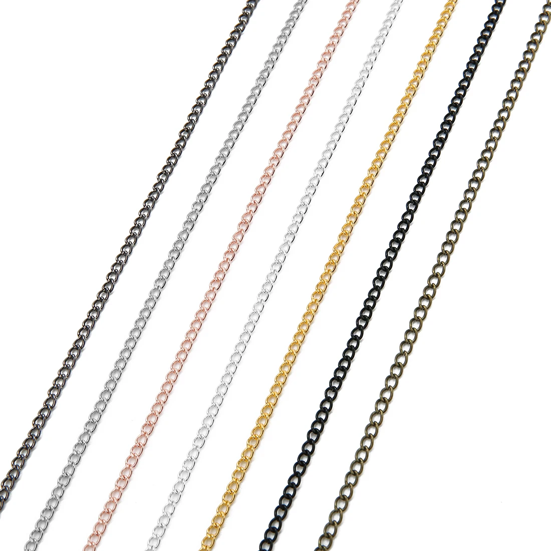 10 ярдов/рулон 3x4 мм Rolo Link ожерелье объемная цепь подходит для мужчин и женщин DIY