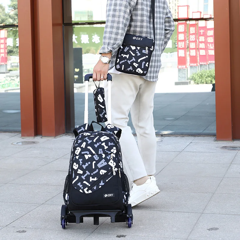 SIXRAYS горячая Распродажа Для мужчин Тележка школьный Чемодан книжные сумки рюкзак