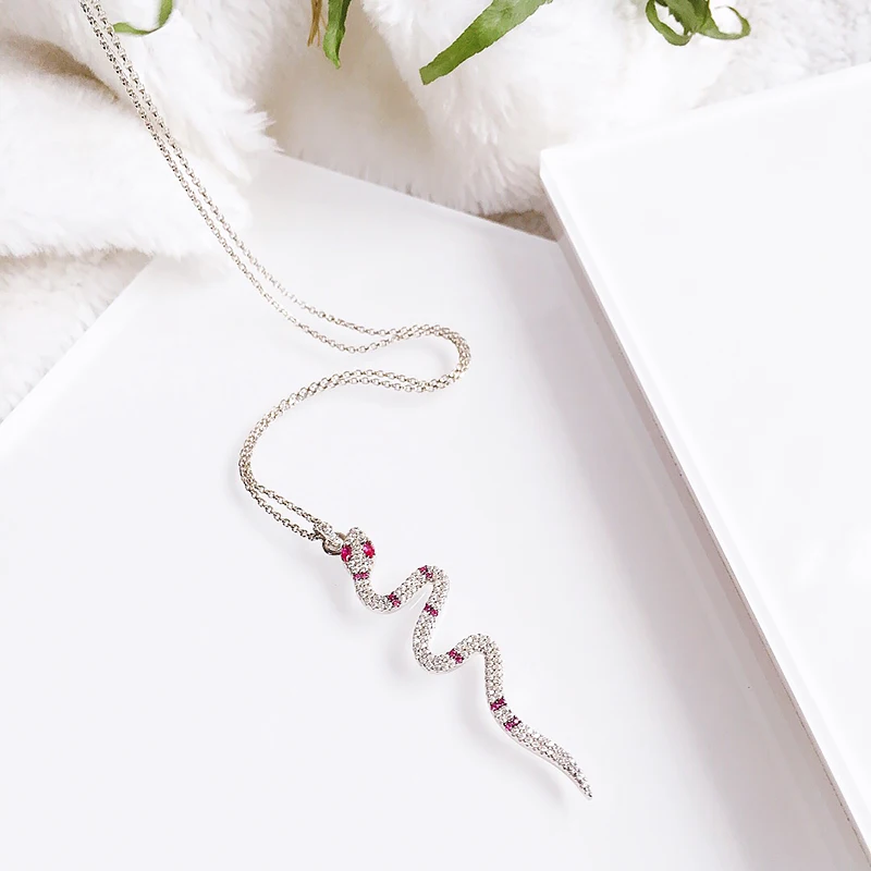 

Snake Necklace 925 Sterling Silver micro inlaid zircon exquisite fashion elegant high-end women's style
