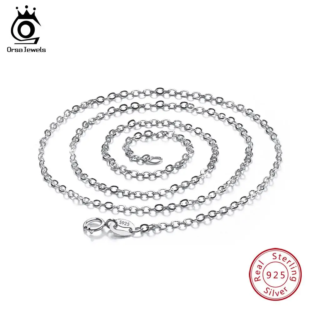 ORSA JEWELS, настоящая 925 пробы, серебряная Базовая цепочка, регулируемая цепочка Rolo, серебряные ожерелья для женщин и мужчин, хорошее ювелирное изделие, подарок OSC06