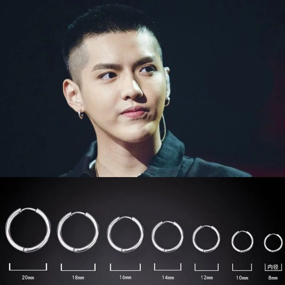1 пара серьги кольца из нержавеющей стали 10 20 мм|Серьги-кольца| |