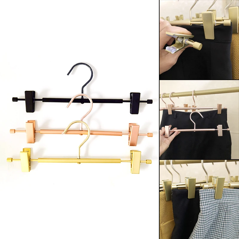 

Aluminium Alloy Trouser Hanger Movable Clip Multifunction Portable no Rust & Fade Anti Slip Hanger for Towels Baby Cloth