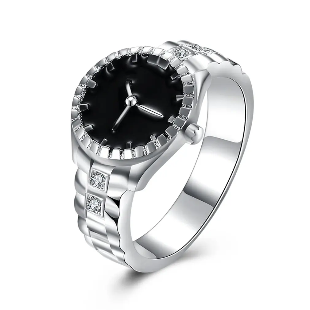 Graceful Women Wrist Watch Shaped Pave Setting Zirconia Inserted Finger Ring Jewelry For Wedding Party Ball Anniversary | Украшения и
