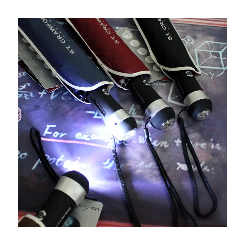 

Автоматический складной зонт для мужчин и женщин, светоотражающий зонтик от солнца, солнечного дождя, 9 светодиодов,-40