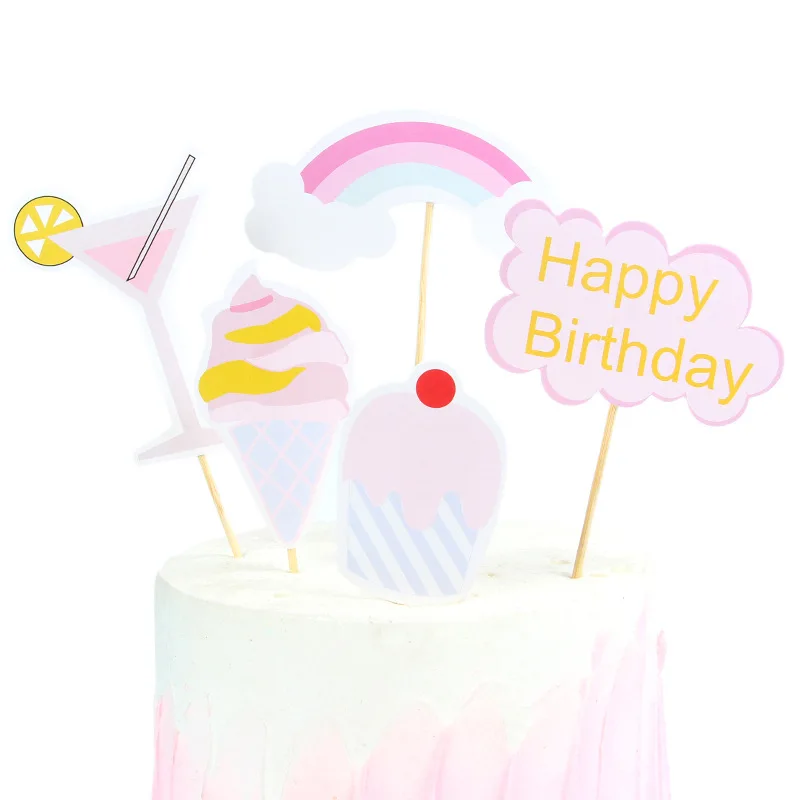 Летняя Вечеринка на день рождения милый подарок праздничный Топпер для торта