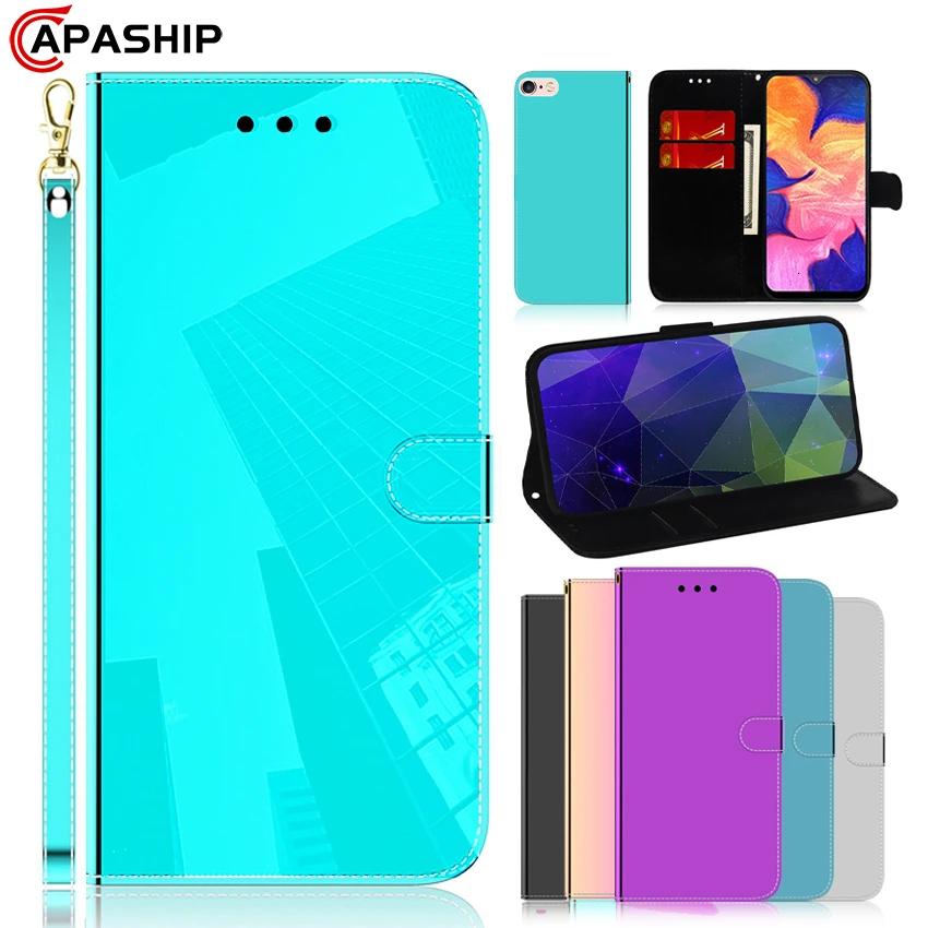 Роскошный кожаный зеркальный Чехол книжка для iphone 11 Pro 7 8 Plus 6 6S чехол бумажник XS Max