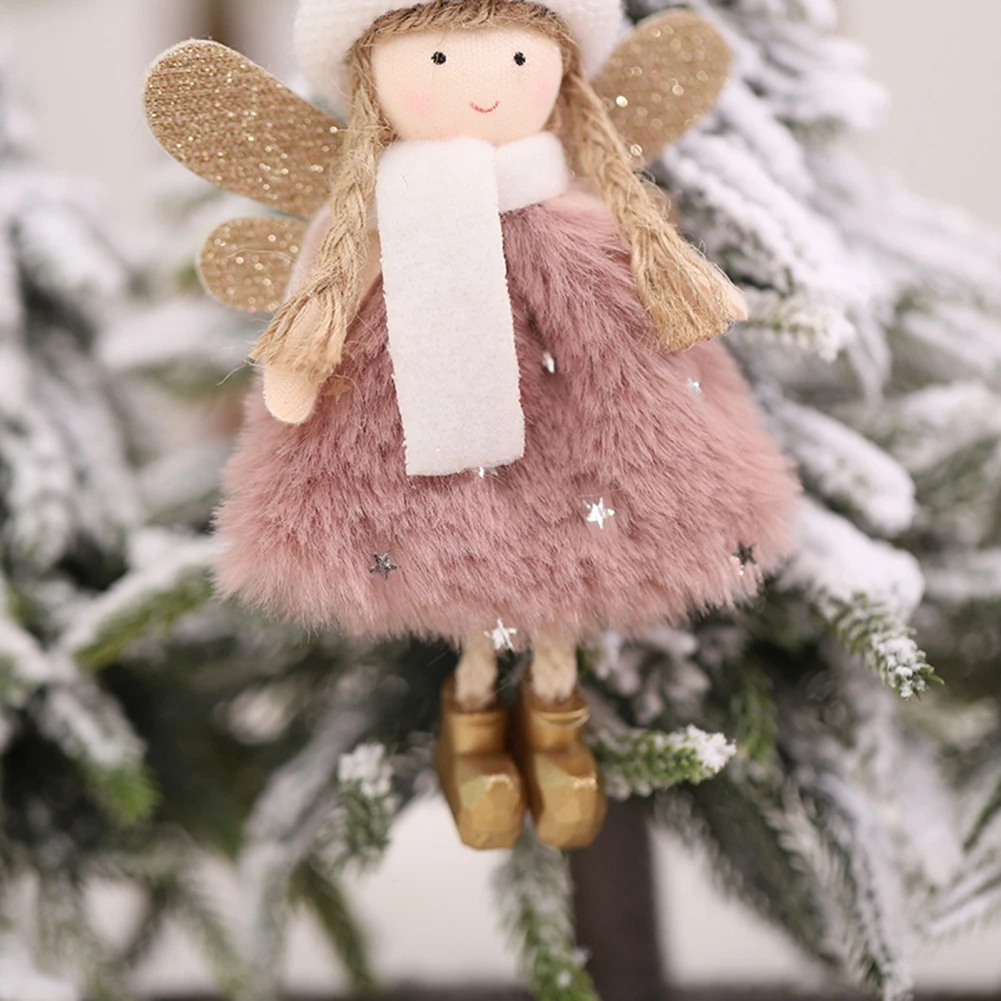

Christmas Cute Angel Plush Christmas Tree Pendant Three Different Colors Pendant Christmas Decorations Supplies