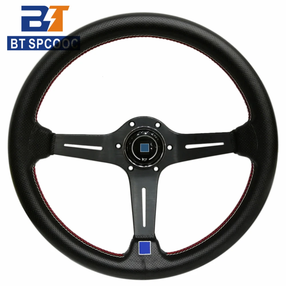 ND руль для автомобиля кожаный гоночный спортивный колеса 14 дюймов 350 мм вогнутый
