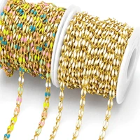 ocesrio 10m colorful chain for bracelet making wholesale gold plated copper 2022 handmade accessories for jewelry cana034