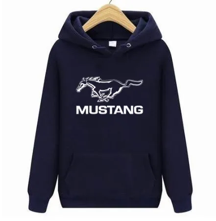 

2021 Plus Size S-4XL Men Mustang Car Logo Print Casual Hip Hop Harajuku Long Sleeve Hooded Sweatshirts Mens Jacket Man Hoody
