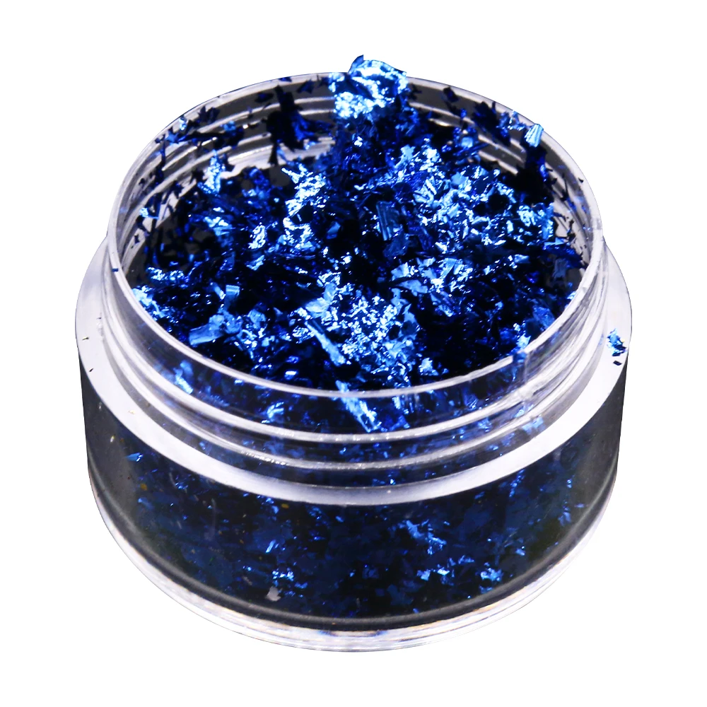 

Imitation Gold Foil Flakes Blue Leaf Flakes for Nail Decoration Painting Arts Craft Frame Colorful A