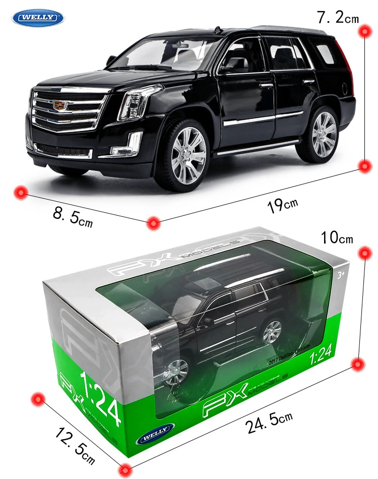 Welly 1:24 Cadillac Escalade модель автомобиля из сплава моделирование автомобиля украшение коллекция Подарочная игрушка Литье под давлением модель игрушка для мальчиков