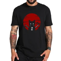 2021 best selling dark style samurai cat tshirt japan style ukiyoe culture original design digital print 100 cotton tops tee