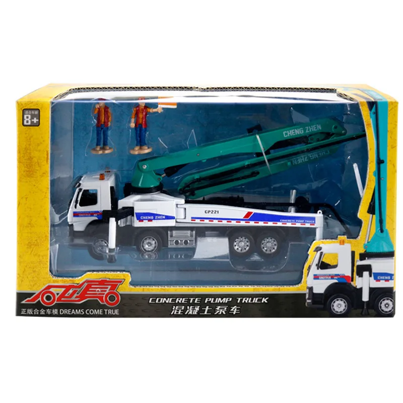 

2021New Alloy Model Car 88385 Truck Acousto-optic Concrete Pump Truck Adult Metal Ornaments Children's Christmas Gift Toys 1:50