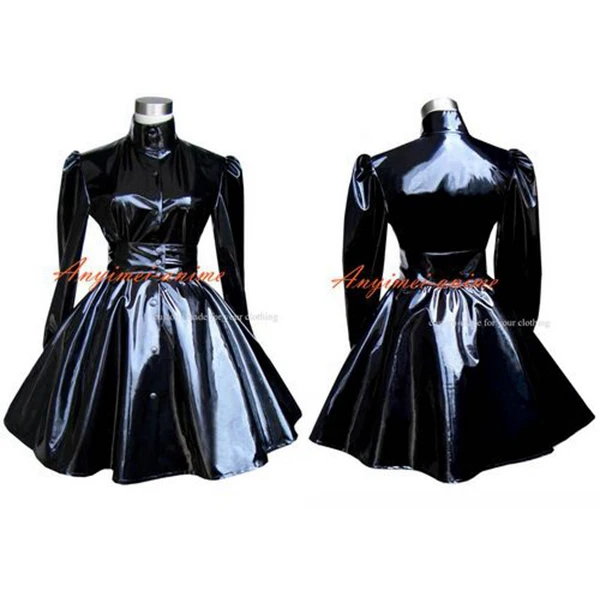 

Sissy Maid Gothic Lolita Punk Black Pvc Dress Cosplay Costume Tailor-made[G278]