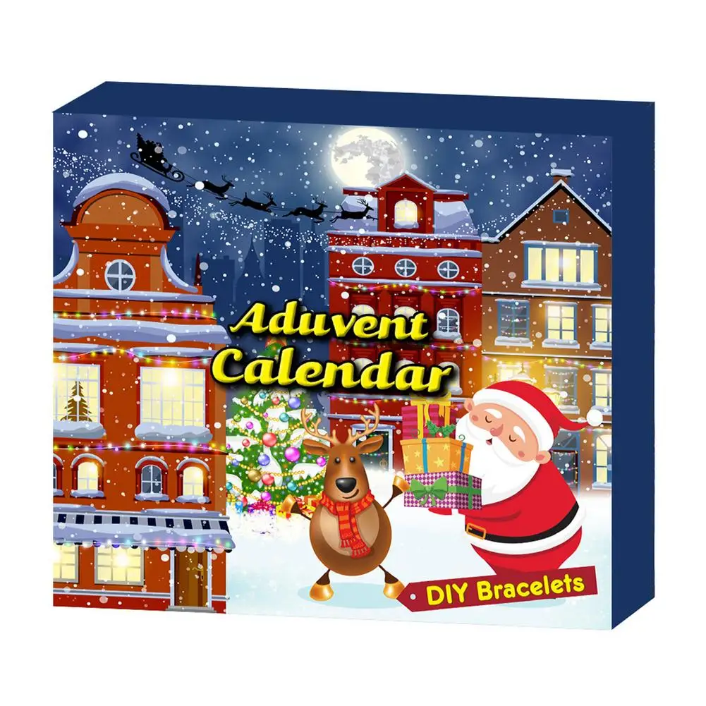 

24pcs Christmas Advent Calendar Countdown Calendar Gift Box DIY Charm Jewelry Bracelet Making Toys For Girls Christmas Present