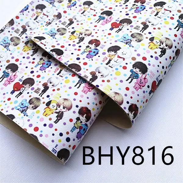 

Бесплатная доставка 20*33 см A4 мультяшный принт Синтетическая кожа ткань для DIY аксессуары BHY816