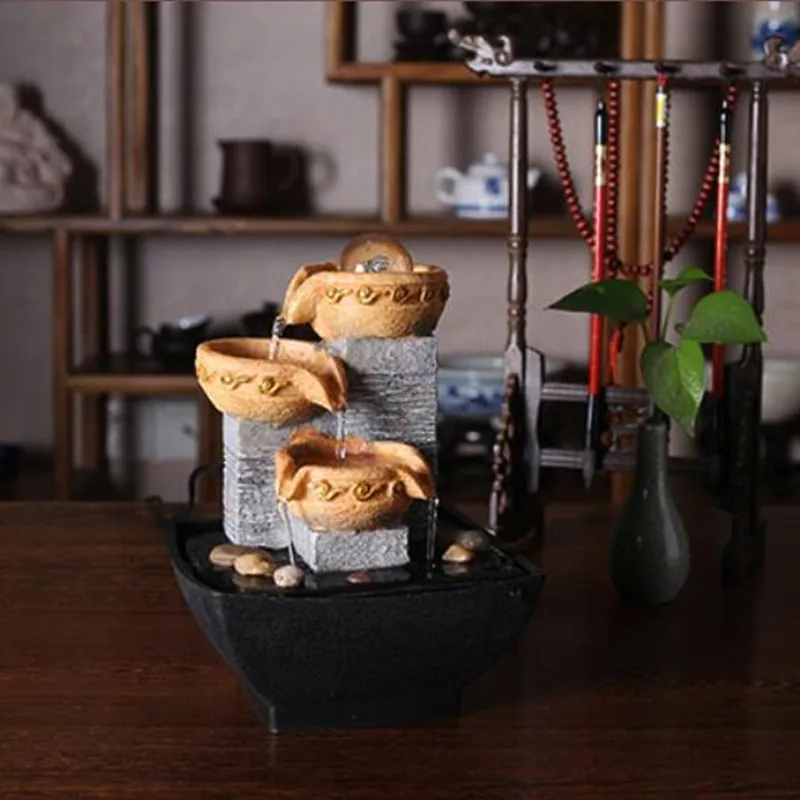 Фэн шуй круглая фонтанная вода украшение для сада простое офиса рабочего стола