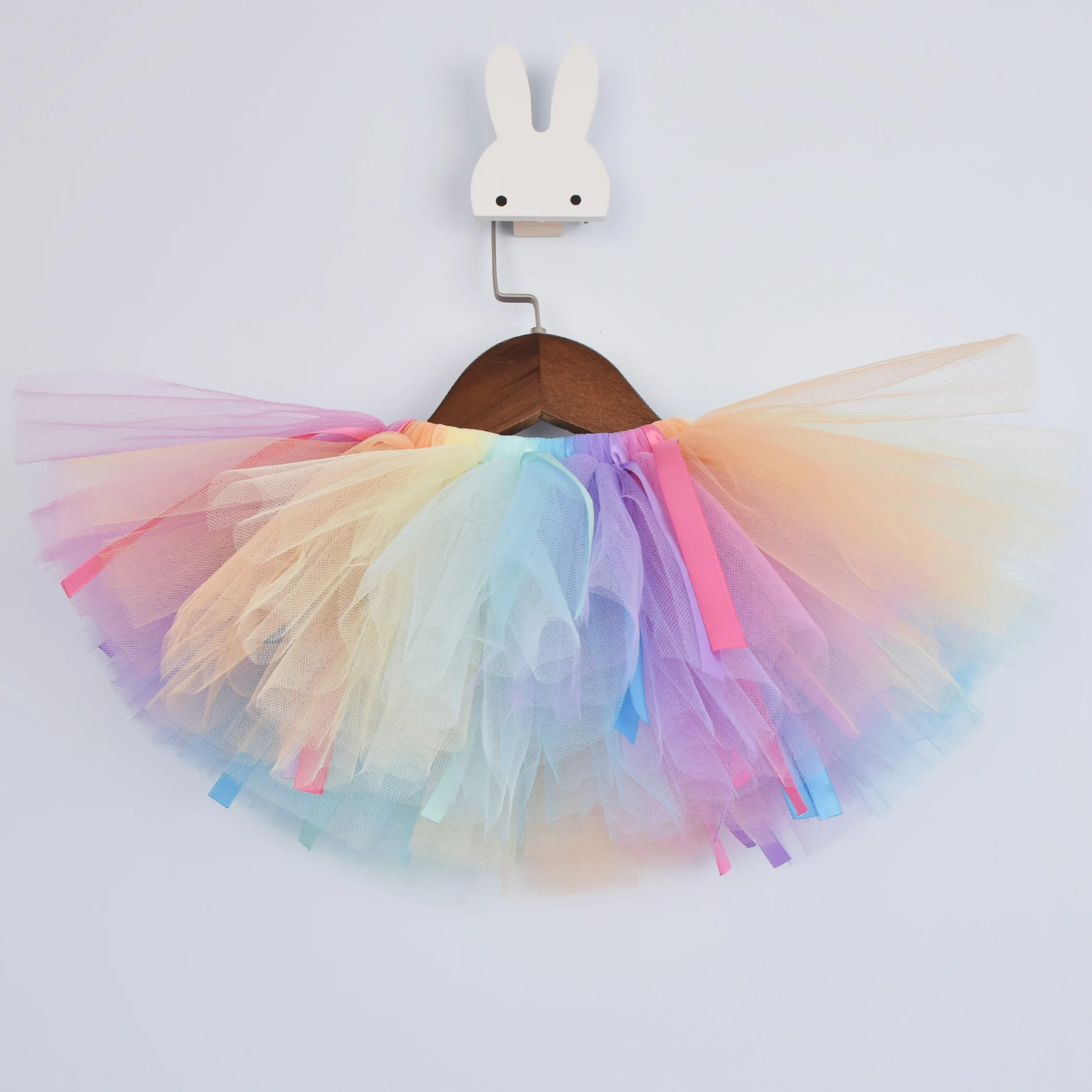 Пастельная Радужная юбка пачка для девочек детская фатиновая первого дня