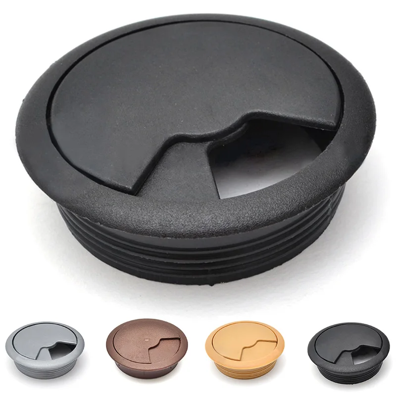 

ABS Plastic Round Cable Box Computer Desk Line Hole Cover Desk Thread Hole Grommet Office Furniture Accessories