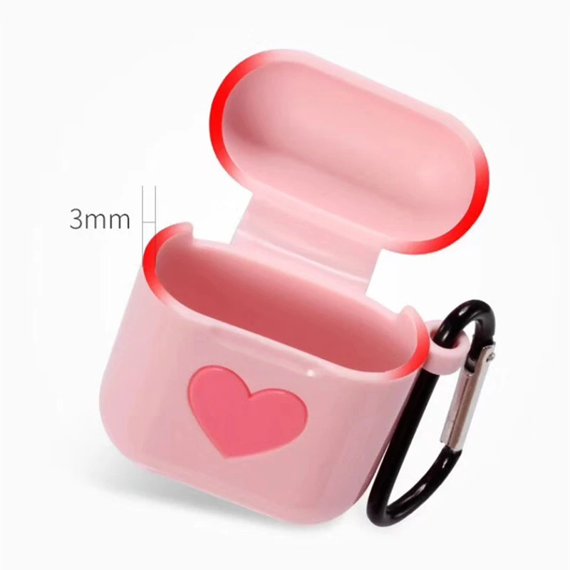 Чехол для Airpods чехол с милым сердечком s Для Air Pods 1 2 Bluetooth беспроводной защитный