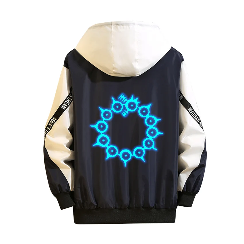 

The Seven Deadly Sins Cosplay Hoodie Meliodas Diane Ban Luminous Print Splicing Winter Coat Sport Warm Cotton Thick Jacket
