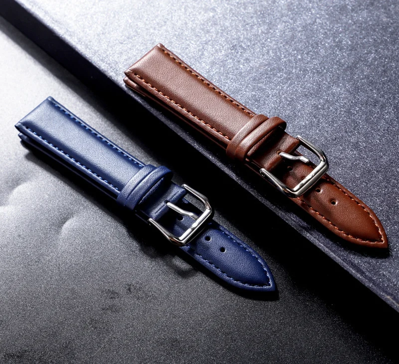

6Colors Stainless Steel Buckle Wristband 12 14 16 18 20 22mm Women Men For Huawei Samsung Watchbands Vintage Leather Wrist Strap