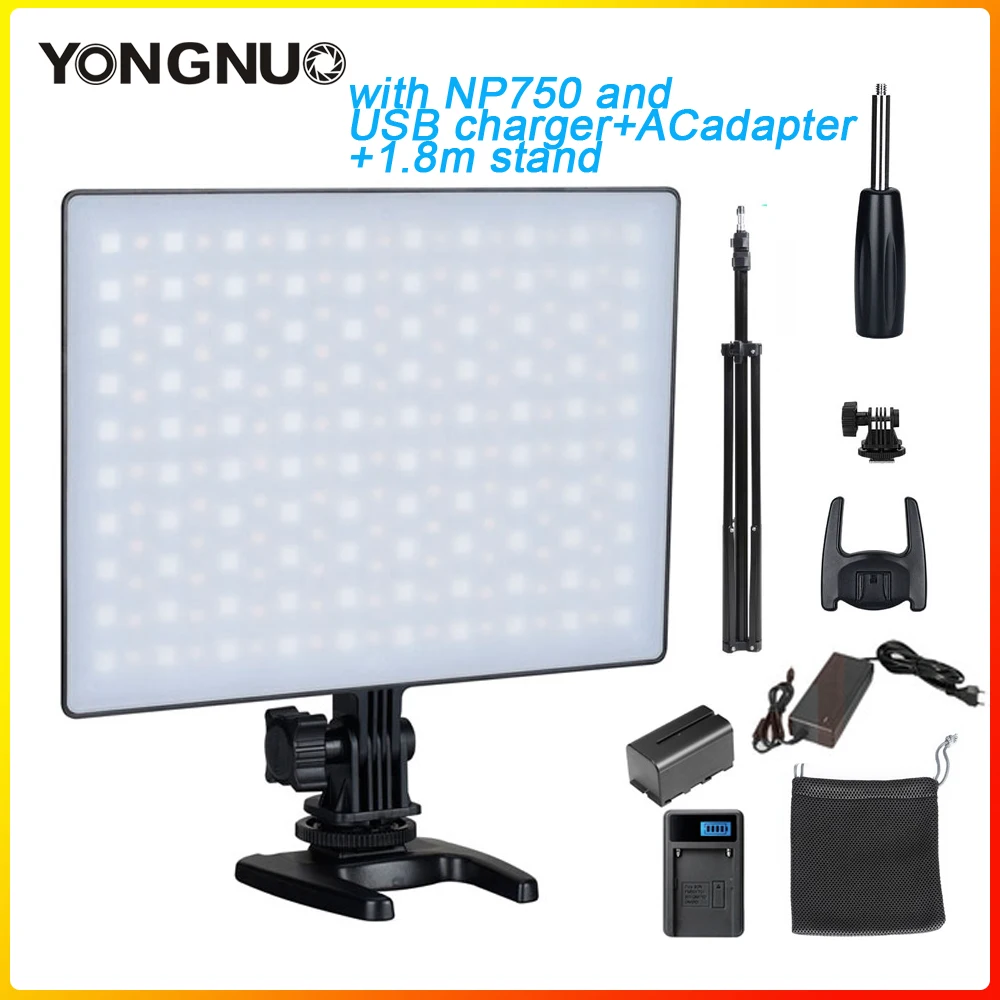 Цена Светодиодная подсветка YONGNUO YN300AIR II, регулируемый RGB светильник для видеосъемки, дополнительный аккумулятор с зарядным комплектом, студисве...