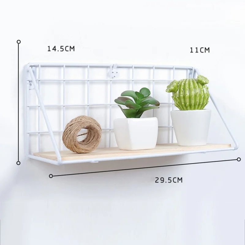 Полка для хранения в скандинавском стиле настенная полка из массива дерева сетка