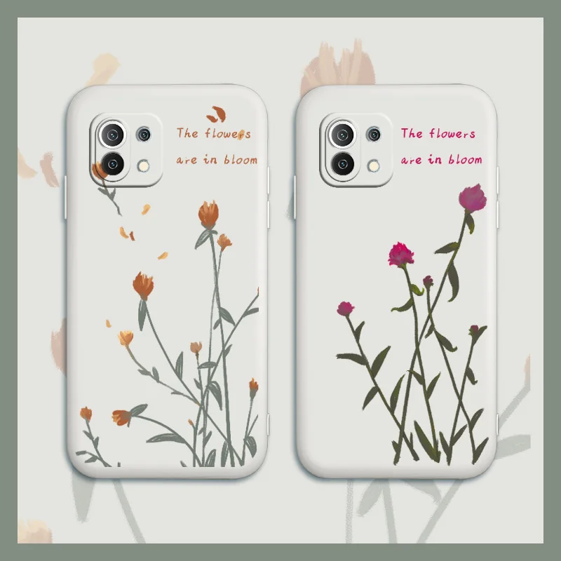

Blooming Flowers Phone Case For Xiaomi Mi 11 10T 10T Pro 10 S lite Ultra 9T 9 8 Note 10 Pro Poco F3 F2pro X2 Silicone Cover