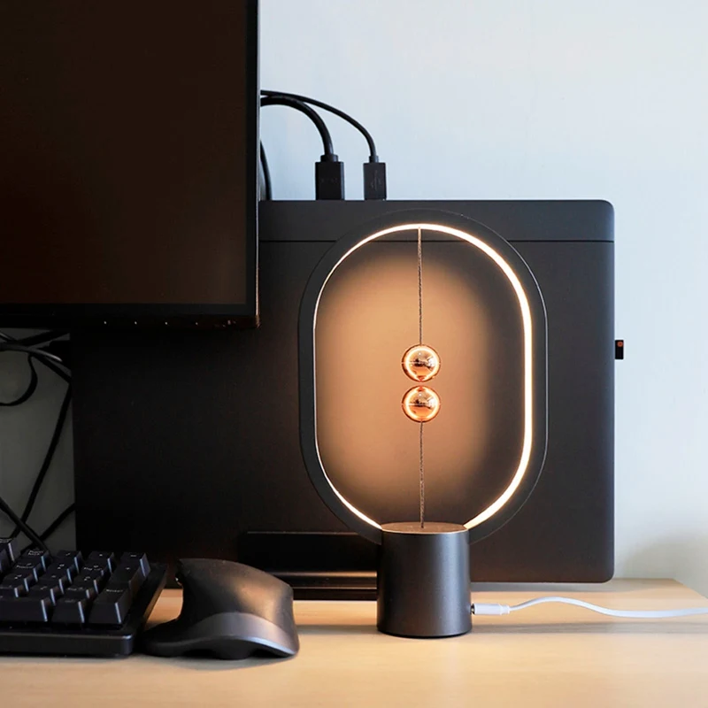 Зарядка от USB мини HENGPRO баланс Светодиодная настольная лампа в форме эллипса