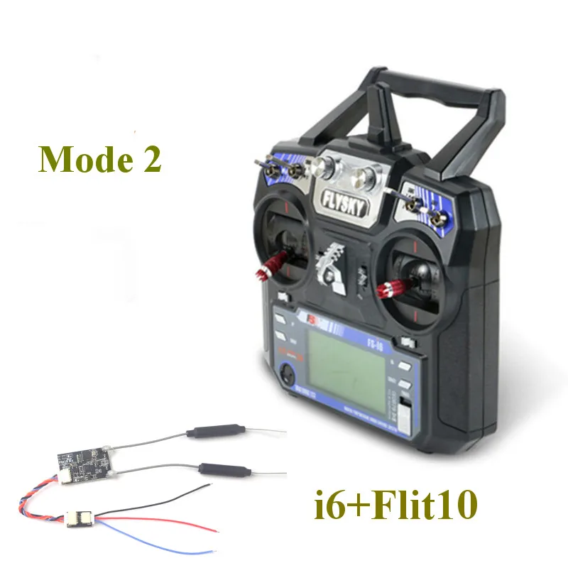 Mode 2 i6 Flit10 FLYSKY FS-i6 i6 2,4G 6CH передатчик AFHDS с iA6B X6B A8S R6B iA10B приемник Радиоконтроллер для RC FPV Дрон самолет - Цвет: Mode 2 i6 Flit10
