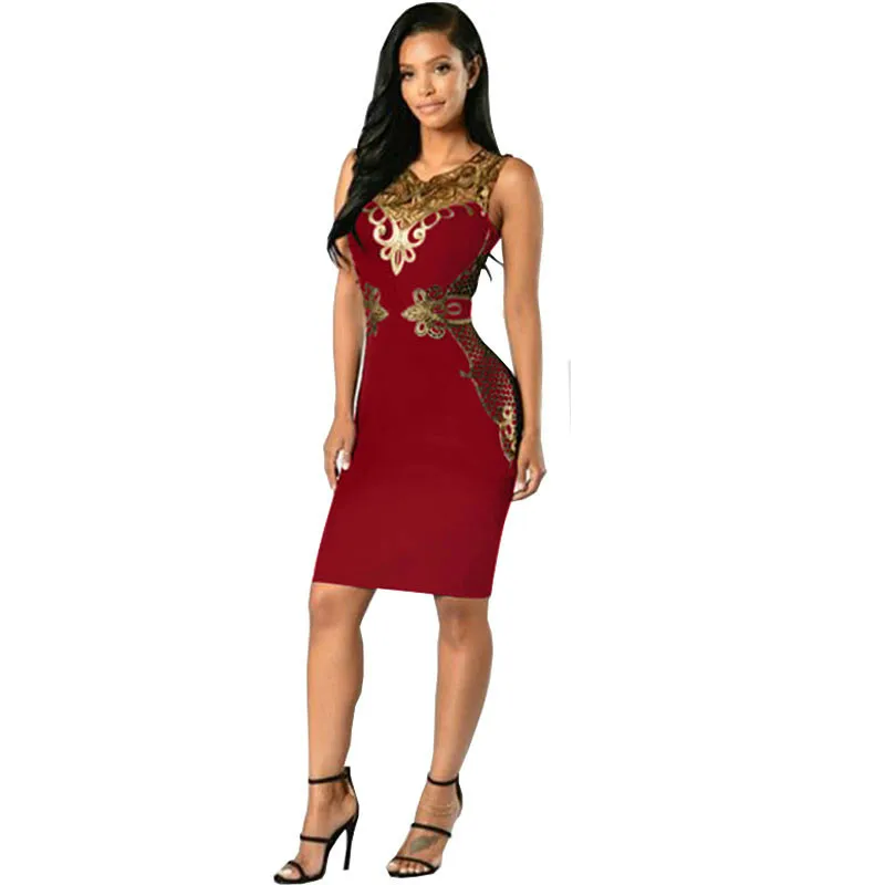 Женское платье-карандаш средней длины с блестками | Женская одежда