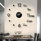 Цифровые акриловые настенные часы сделай сам, кварцевые зеркальные наклейки без рамки, современное художественное украшение для дома, современный декор