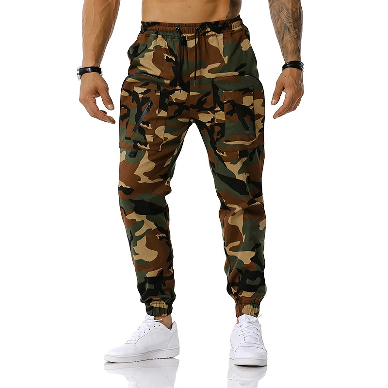 

Camouflage cargo pants men joggers streetwear outdoor training tactical pants men Multi-pocket Loose casual trousers male