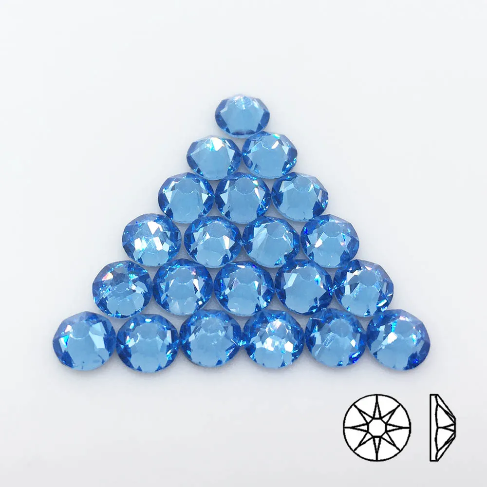 

Цвет Lt.Sapphire стразы горячей фиксации ss10 ss16 ss20 ss30 стекло/Фотосумка DIY Стразы